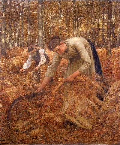 Farn sammeln, ca. 1899 von Henry Herbert La Thangue