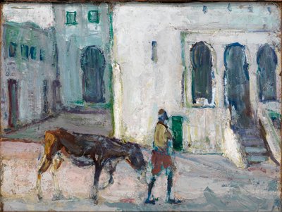 Straßenszene, Tanger (Mann führt Kalb) von Henry Ossawa Tanner