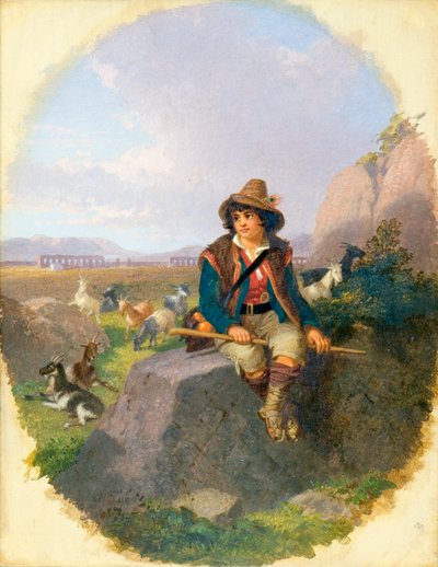 Ein Ziegenhirte auf der römischen Campagna von Henry Penry Williams