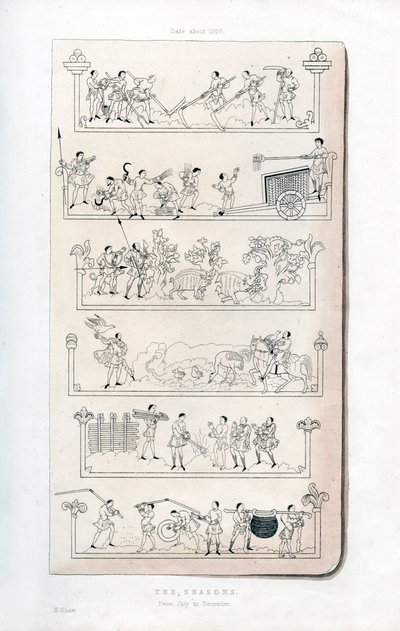 Die Jahreszeiten, um 1050, 1843 von Henry Shaw