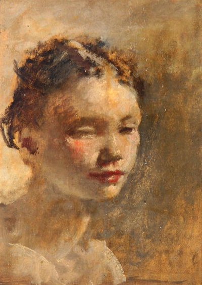 Mädchenkopf, ca. 1930 von Henry Tonks