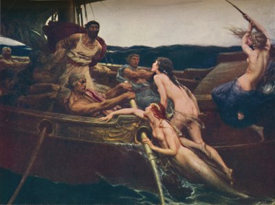 Odysseus und die Sirenen, 1909, ca. 1950 von Herbert James Draper