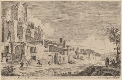 Landschaft mit einem Künstler beim Skizzieren von Herman van Swanevelt