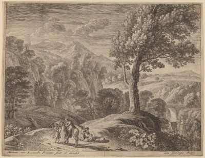 Der große Baum und die Kaskade von Herman van Swanevelt