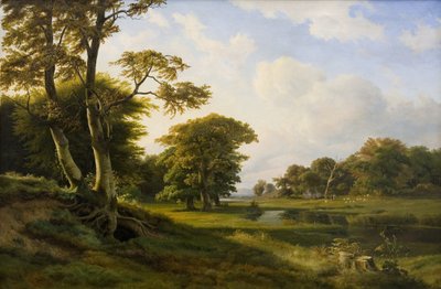 Waldlandschaft bei Hellebæk. Herbst von Hermann Carmiencke