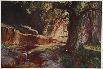 Fafner in seiner Höhle, 1906 von Hermann Hendrich