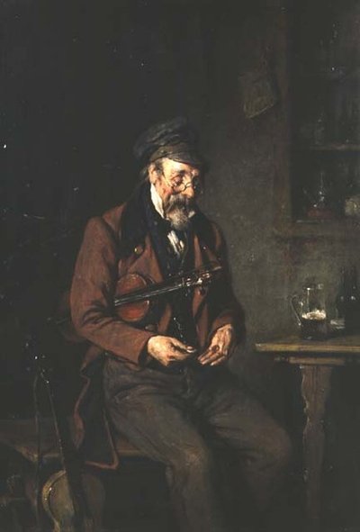 Ein Geiger zählt seine Trinkgelder von Hermann Kern