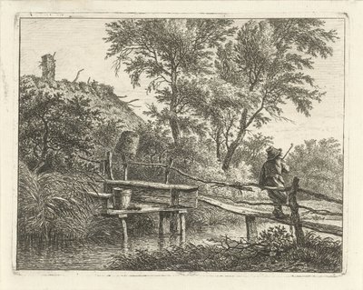 Mann auf Brücke von Hermanus Fock