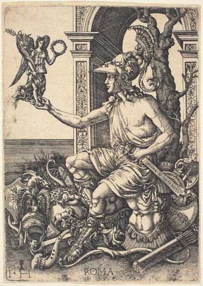 Personifikation von Rom von Hieronymus Hopfer after Giovanni Battista Palumba