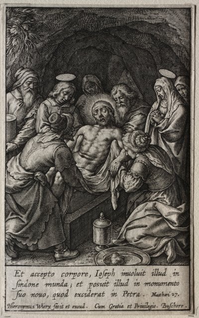 Die Passion: Die Grablegung von Hieronymus or Jerome Wierix
