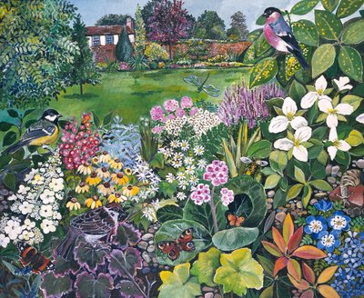 Der Garten mit Vögeln und Schmetterlingen von Hilary Jones