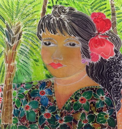 Dame mit Hibiskus von Hilary Simon
