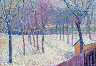 Der Obstgarten im Schnee von Hippolyte Petitjean