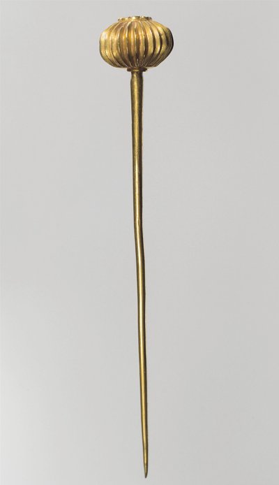 Nadel mit kugelförmigem Kopf, ca. 14.–13. Jahrhundert v. Chr. (Gold) von Hittite