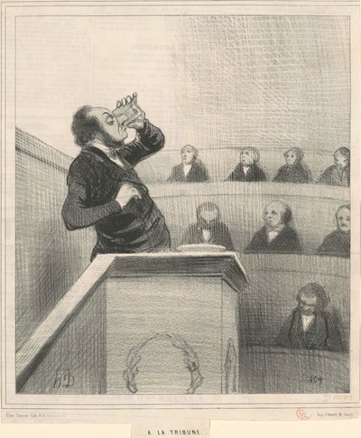 Auf der Tribüne von Honoré Daumier
