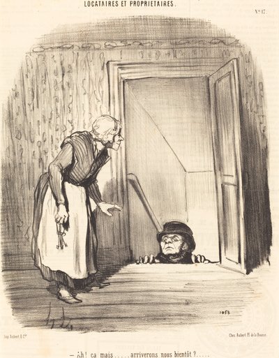 Ah! Aber... werden wir bald ankommen? von Honoré Daumier