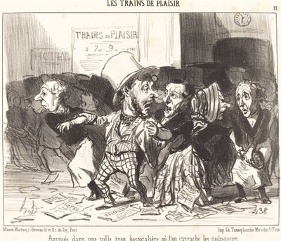 Ankunft in einer zu gastfreundlichen Stadt... von Honoré Daumier