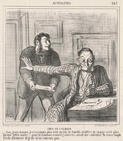 Bei einem Wucherer von Honoré Daumier