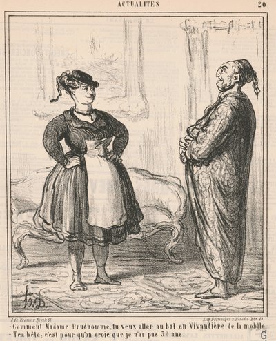 Wie Madame Prudhomme ... Als Marketenderin ... von Honoré Daumier