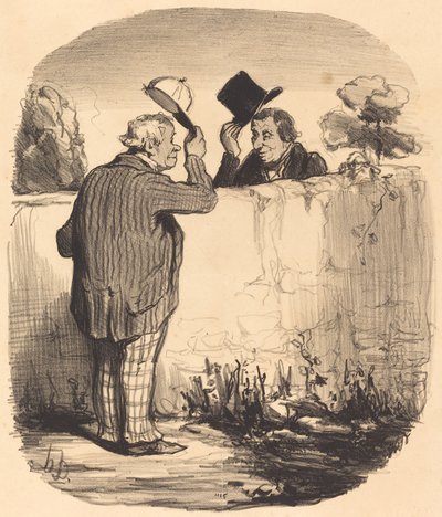Zwei gute Nachbarn von Honoré Daumier