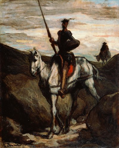 Don Quixote in den Bergen von Honoré Daumier