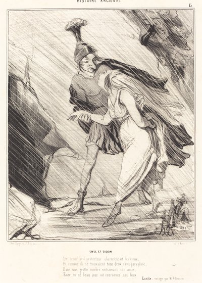 Äneas und Dido von Honoré Daumier