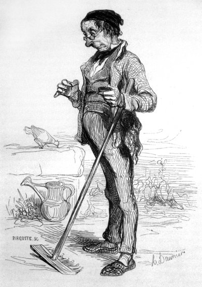 Gärtnernder Rentner von Honoré Daumier