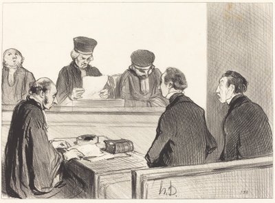Der Hof, der das Urteil verkündet... von Honoré Daumier