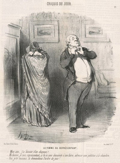 Die Frau des Vertreters von Honoré Daumier