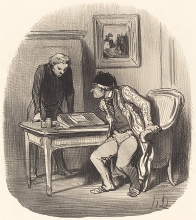 Ist die Rechnung korrekt?... von Honoré Daumier