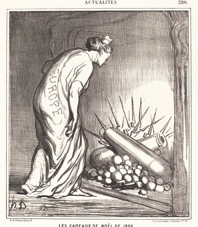 Die Weihnachtsgeschenke von 1868 von Honoré Daumier