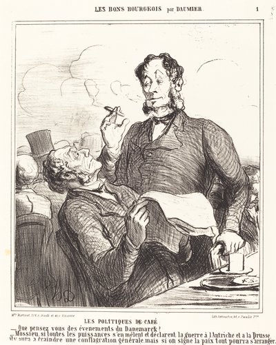 Die Politiker des Cafés von Honoré Daumier