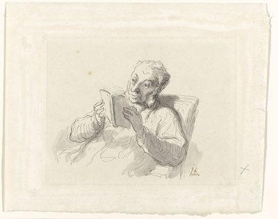 Lesender Mann von Honoré Daumier
