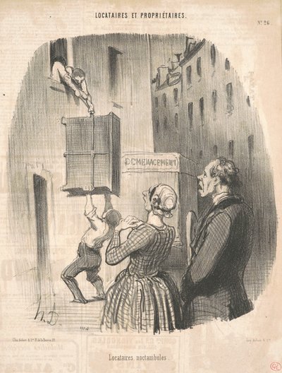 Nächtliche Mieter von Honoré Daumier