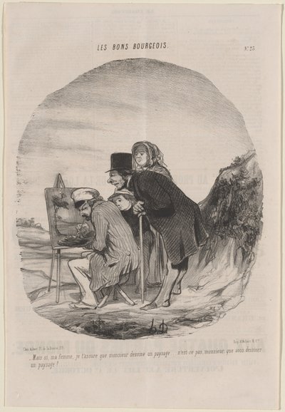 Monsieur zeichnet eine Landschaft von Honoré Daumier