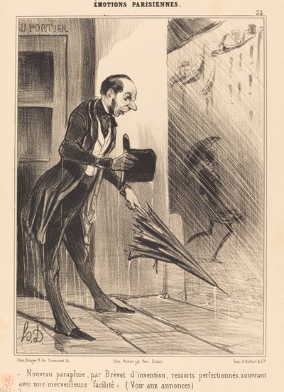 Neuer Regenschirm, von Brevet... von Honoré Daumier