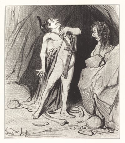 Ödipus beim Sphinx von Honoré Daumier