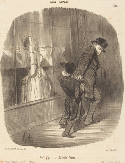 Oh! Papa... die schöne Frau! von Honoré Daumier