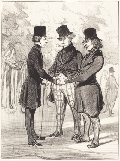Was für eine glückliche Begegnung!... Es ist... von Honoré Daumier