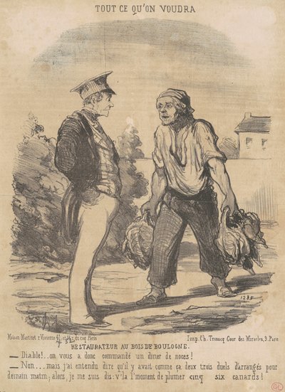 Restaurateur im Bois de Boulogne von Honoré Daumier