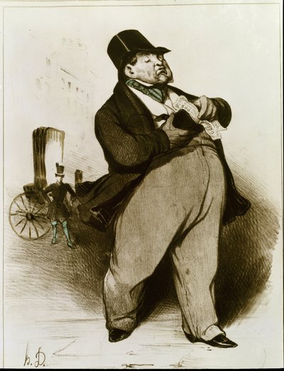 Der Banker - Lithographie von Honoré Daumier