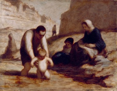 Das erste Bad von Honoré Daumier