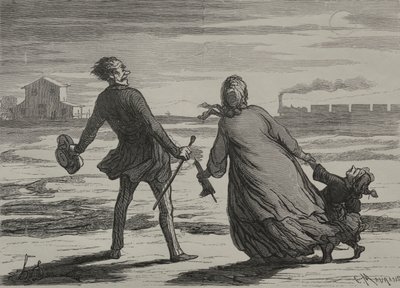Die Eisenbahn: Zu spät von Honoré Daumier