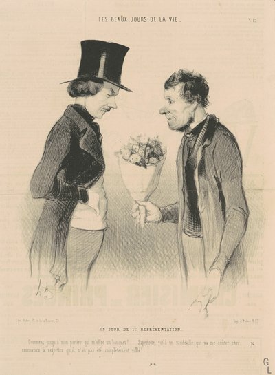 Ein Tag der ersten Aufführung von Honoré Daumier