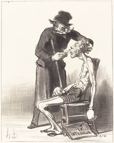 Ein unglücklicher Ringer von Honoré Daumier