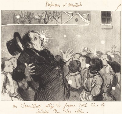 Ein Aufseher gezwungen, ein Auge zu schließen... von Honoré Daumier