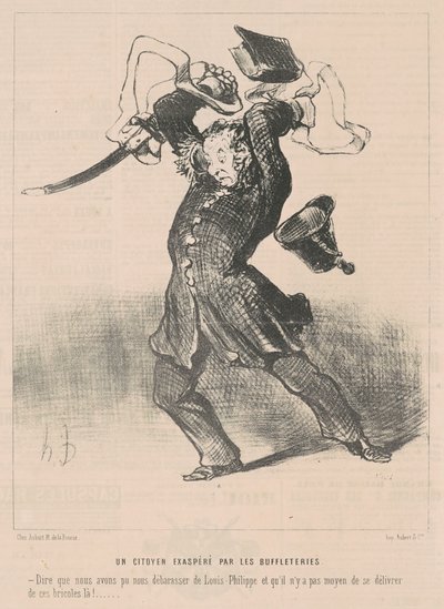 Ein Bürger, verärgert über die Büffel von Honoré Daumier
