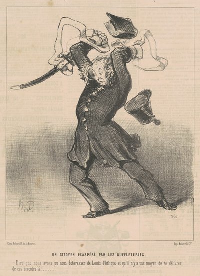 Ein Bürger, der von den Buffletterien verärgert ist von Honoré Daumier