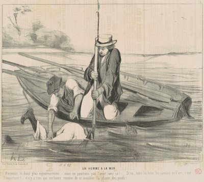 Ein Mann im Meer von Honoré Daumier