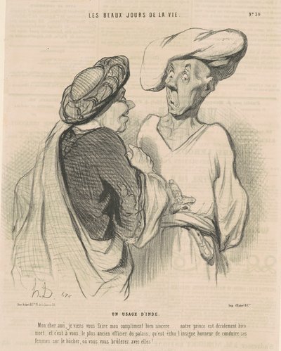 Ein Gebrauch aus Indien von Honoré Daumier